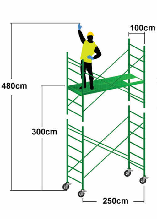 Set 10 for 250cm Mobile Steel Scaffold Tower – Set 10 / 1.84m Length / Approx. Reach Height: Up to 4.80m