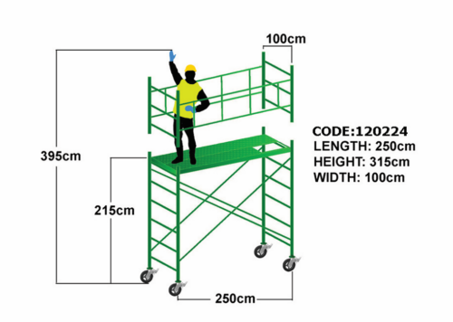 set2 for 250cm Mobile Steel Scaffold Tower – Set 2 / 2.50m Length /Approx. Reach Height: Up to 3.95m