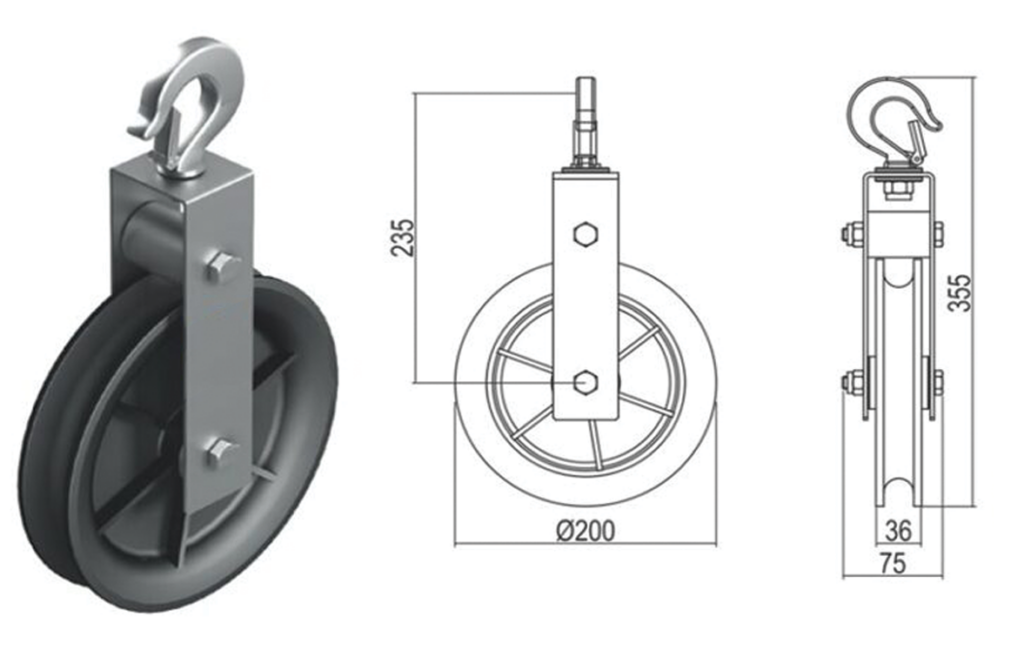 troxalia me gantzo Material Lifting Pulley Ø200mm